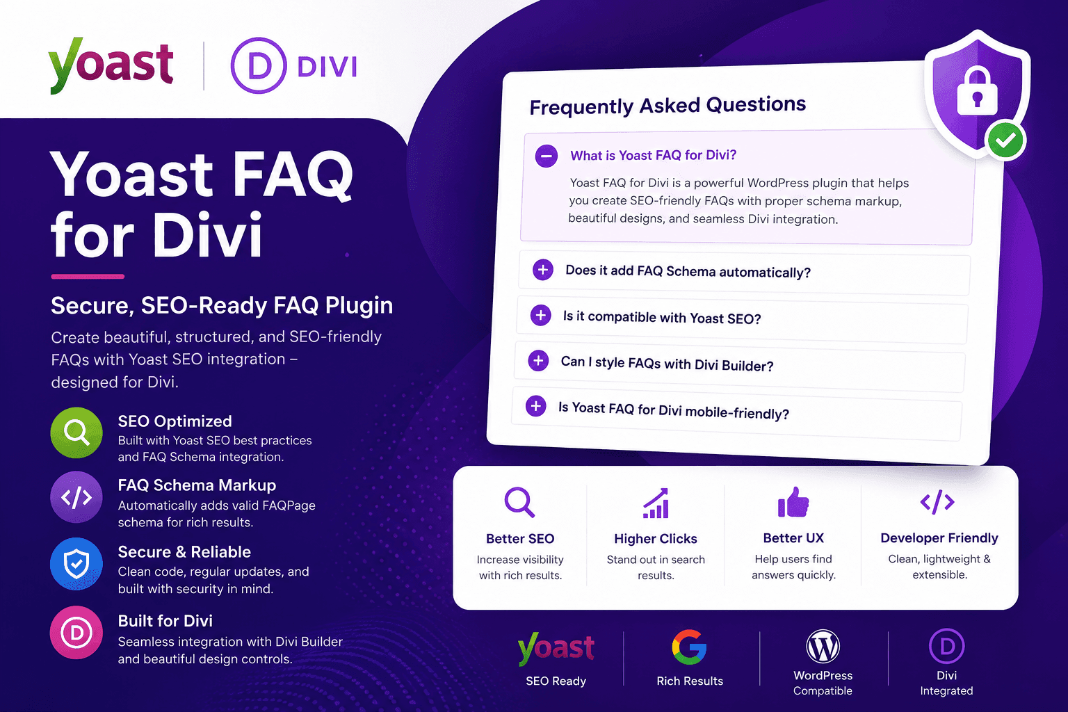 Yoast FAQ for Divi — Secure, SEO-Ready FAQ Plugin