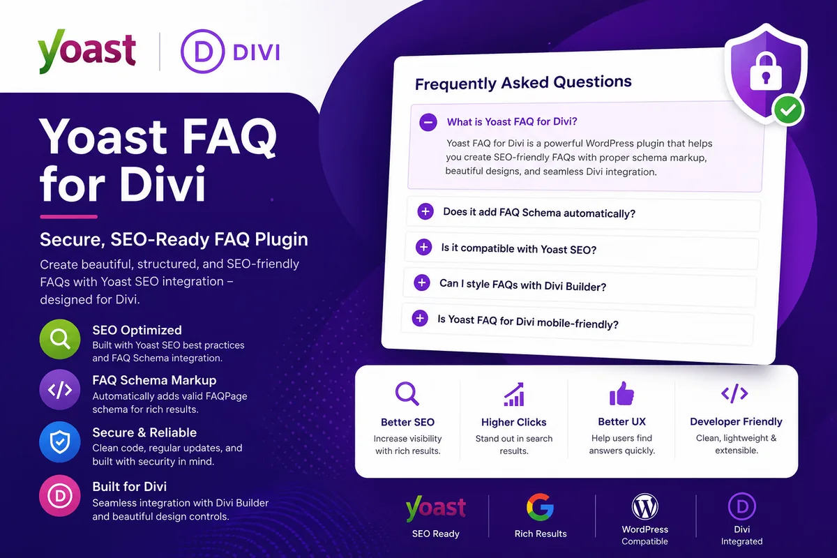 Yoast FAQ for Divi — Secure, SEO-Ready FAQ Plugin